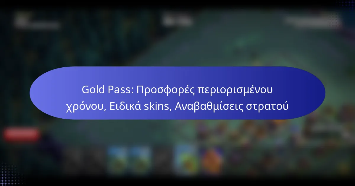 Read more about the article Gold Pass: Προσφορές περιορισμένου χρόνου, Ειδικά skins, Αναβαθμίσεις στρατού