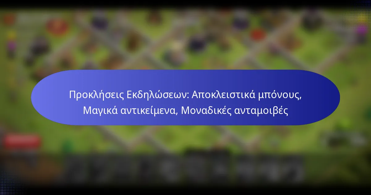 Read more about the article Προκλήσεις Εκδηλώσεων: Αποκλειστικά μπόνους, Μαγικά αντικείμενα, Μοναδικές ανταμοιβές