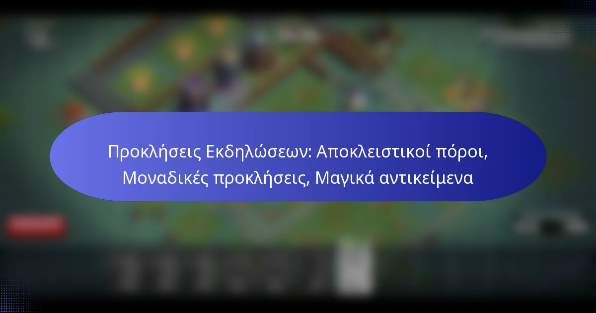 Read more about the article Προκλήσεις Εκδηλώσεων: Αποκλειστικοί πόροι, Μοναδικές προκλήσεις, Μαγικά αντικείμενα