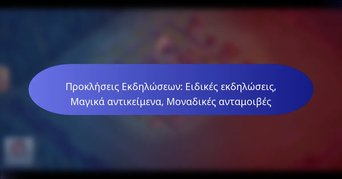 Read more about the article Προκλήσεις Εκδηλώσεων: Ειδικές εκδηλώσεις, Μαγικά αντικείμενα, Μοναδικές ανταμοιβές