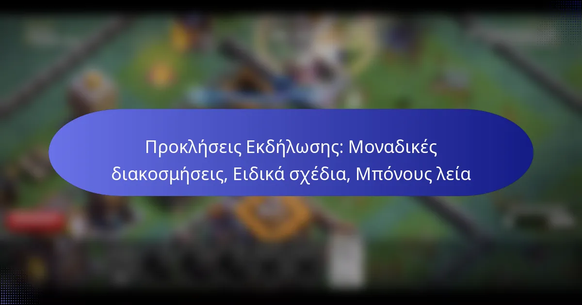 Read more about the article Προκλήσεις Εκδήλωσης: Μοναδικές διακοσμήσεις, Ειδικά σχέδια, Μπόνους λεία