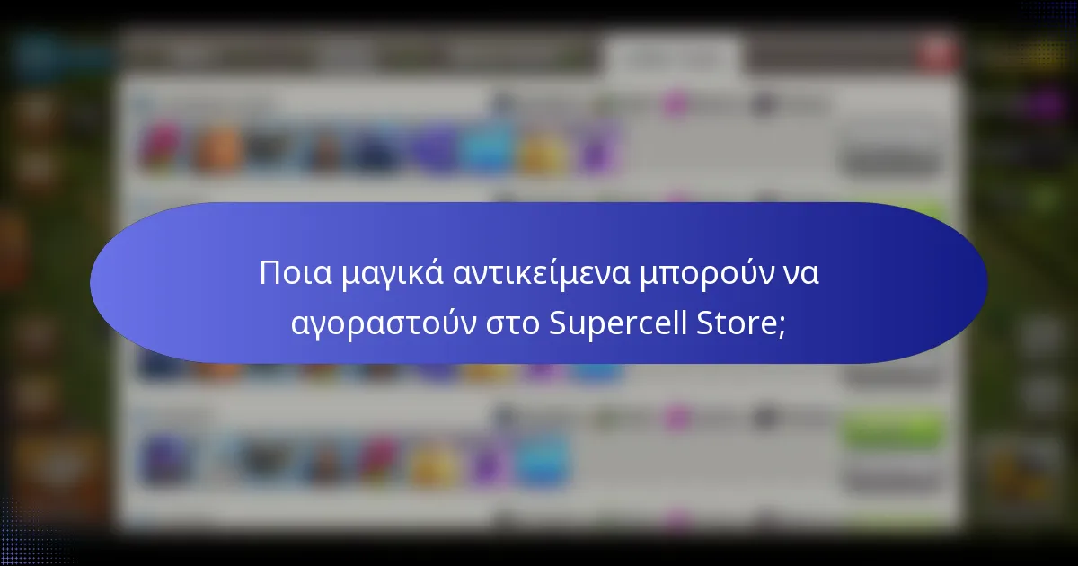 Ποια μαγικά αντικείμενα μπορούν να αγοραστούν στο Supercell Store;
