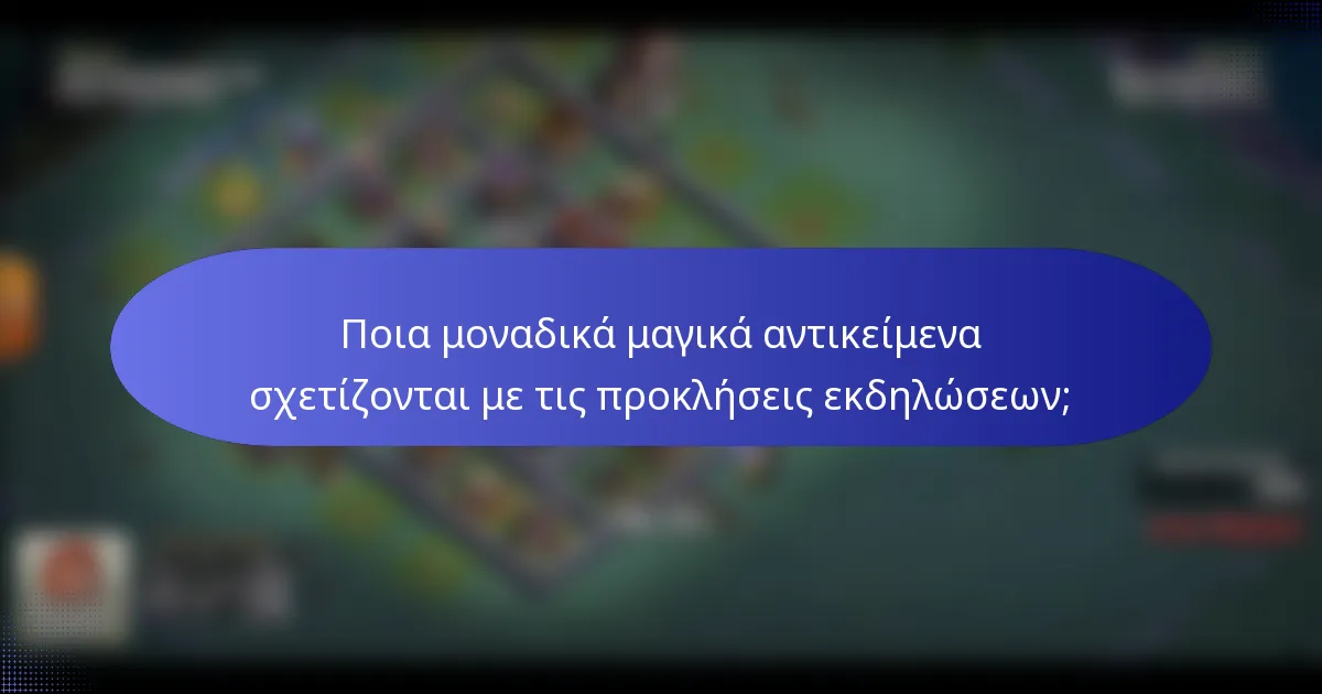 Ποια μοναδικά μαγικά αντικείμενα σχετίζονται με τις προκλήσεις εκδηλώσεων;